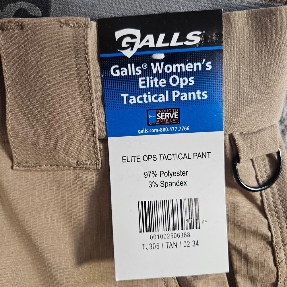 NEW GALLS Elite Ops Tactical Cargo‎ Pants Women Khaki Size 02 Inseam 34